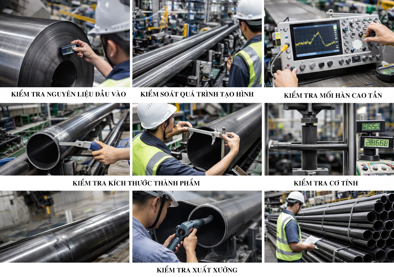 Quy Trình Kiểm Soát Chất Lượng (QC) Trong Sản Xuất Ống Thép Hàn Cao Tần ERW